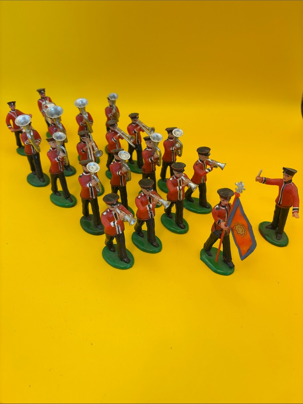 Vintage Salvation Army Marching Brass Band Figurine Set - Red Uniforms 1960’s